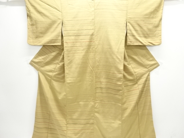 JAPANESE KIMONO / ANTIQUE KIMONO / SILK / TSUMUGI / WOVEN STRIPE